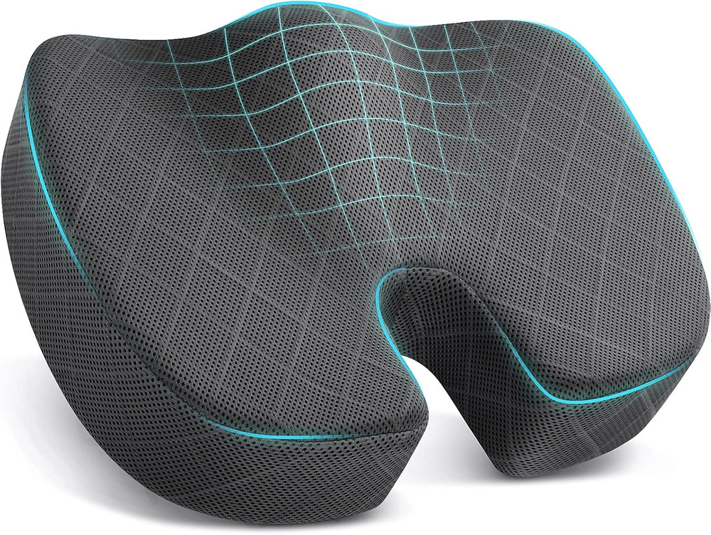 Tushguard Seat Cushion – Memory Foam Sitting Pillow for Office Chair, Car Seat,