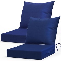 L’AGRATY Outdoor Chair Cushions for Patio Furniture：24″ 24″ x 24″, Navy Blue