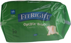 Medline FitRight OptiFit Adult Briefs XL Ultra 20 Count 56-64 FITULTRAXLG