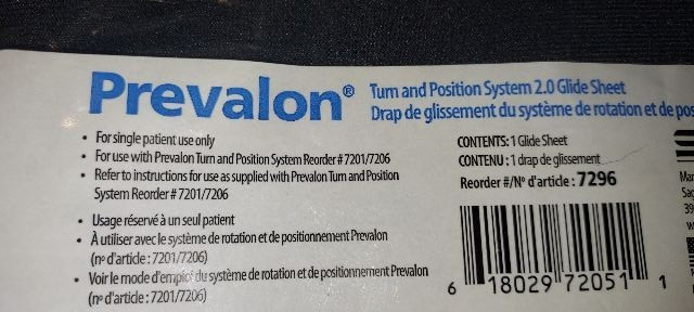 SAGE PREVALON 2.0 GLIDE SHEET #7296 BLUE – TURN AND POSITION MADE USA PREOWNED