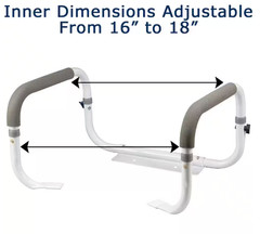 Glacier Bay Toilet Support Rail Adjustable Grab Bar White 1005 152 297