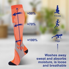(3 Pairs) 20-30mmHg Compression Socks Calf Support Knee High Sock For Sport Gift