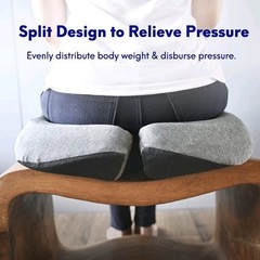 Cushion Lab Pressure Relief Seat Cushion Sitting, Extra-Dense Memory Foam, Black