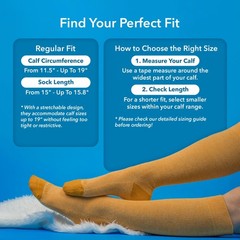 Wellow Bamboo Compression Socks 18~25 mmHg, Knee High, Cobalt Dot