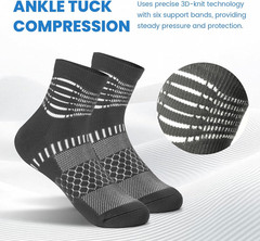 Ankle Compression Socks for Women Men Plantar Fasciitis Relief 3/5 Pairs Cushion