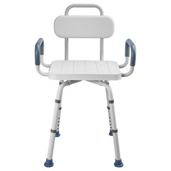 Swivel Shower Chair w/ Arms & Back, 400lb Heavy Duty Adjustable Bath Seat