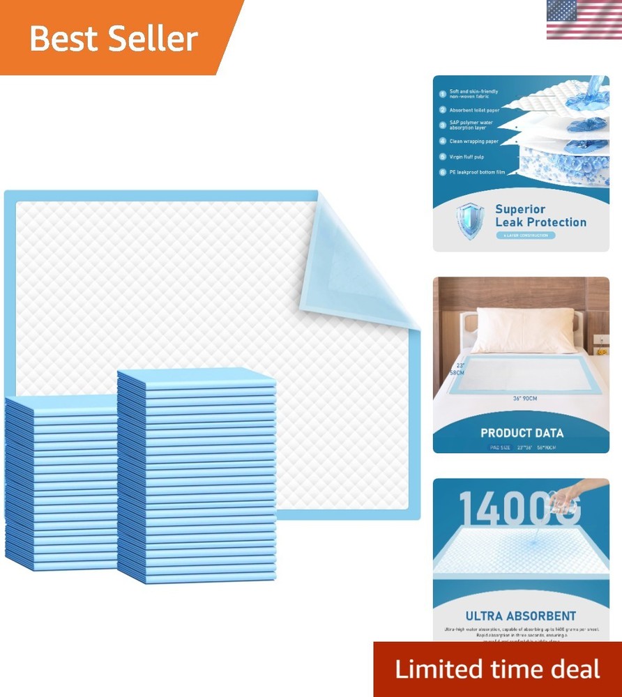 Disposable Underpads 23“x36“ 50 Count Super Absorbency Bed Pads, Leakproof …