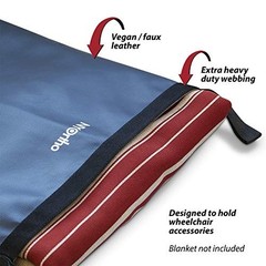 Wheelchair Footrest Bag Navy Vinyl 16-20 Inch Seat Width Storage Organizer