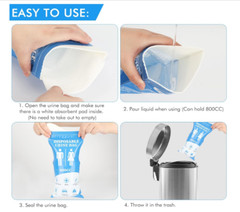 DIBBATU Disposable Urine Bags – 800ML Travel Pee & Vomit Bags, 12/24 Pack!