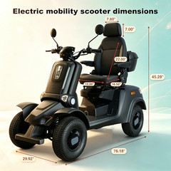 1000W Heavy Duty 4 Wheel Mobility Scooters 60V Max Weight Capacity 800 lbs NEW