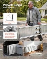 VEVOR Portable Wheelchair Ramp 6FT Non-Slip Aluminum Folding Handicap Ramp Home