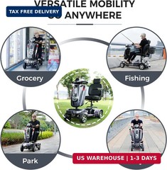 Heavy Duty Mobility Scooter 500W 450LBS 4 Wheel All Terrain 10″ Tires 20 Mile