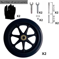 2Pcs 6 Inch Black Wheels for Walker – Universal Hard Rubber 6 Inches,