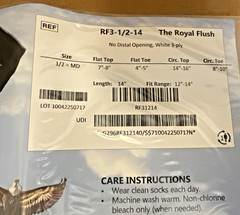The Royal Flush White Prosthetic Socks (6) No Distal Opening 3 Ply RF 3-1/2-14