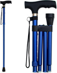 Folding Cane – Foldable Walking Cane with Adjustable Height – Collapsible and Li
