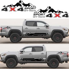 4X4 Off Road Sport with Mountain Pattern Decal Stickers 2Pcs, Black-and-red