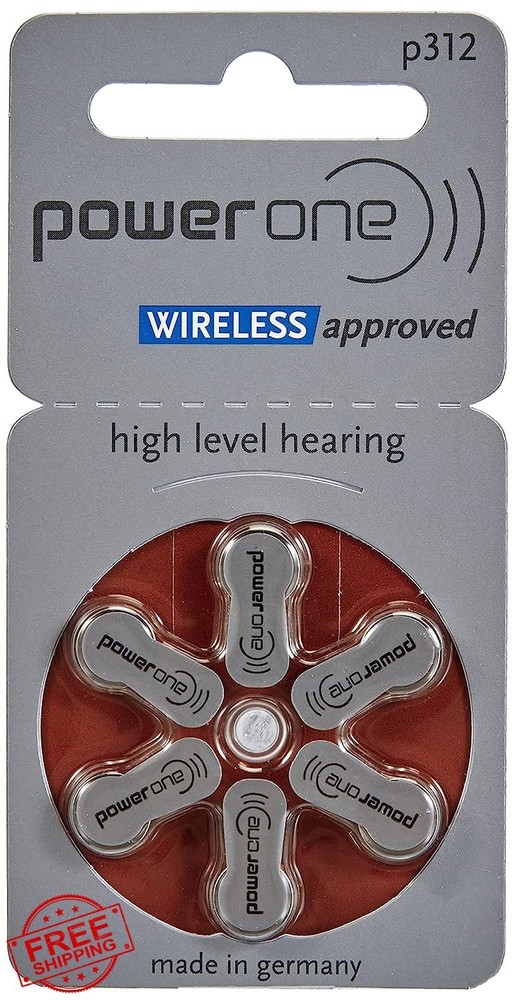 Power One Zinc p312 hearing aid battery,60 pcs pack