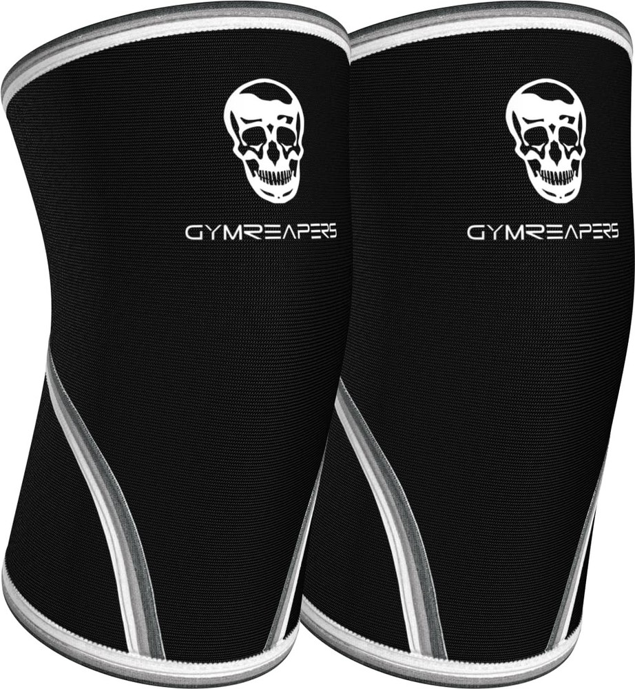 Gymreapers Elbow Sleeves for Weightlifting Powerlifting Large, Black/White