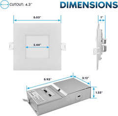 4″ LED Recessed Canless Spotlight, 5CCT, Dimmable, 12 Pack, ETL Listed