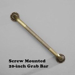 Antique Brass Shower Grab Bar, 20 inch Bathroom Handrail with Anti-Slip Handl…