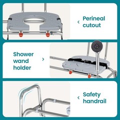 400lb Sliding Tub Transfer Bench Shower Chair Sliding Shower Chair & Backrest