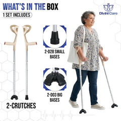 Forearm Crutches for Adults Adjustable Aluminum Pair Lightweight Support