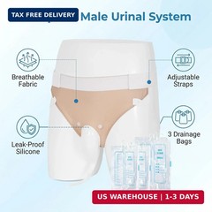 Catheter Urine Collection Bag, Wearable Urinal Bag for Elderly Men, Leak-Proof A