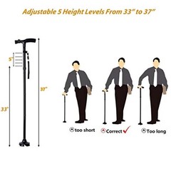 New Folding Walking Cane with LED Light Adjustable Walking Stick