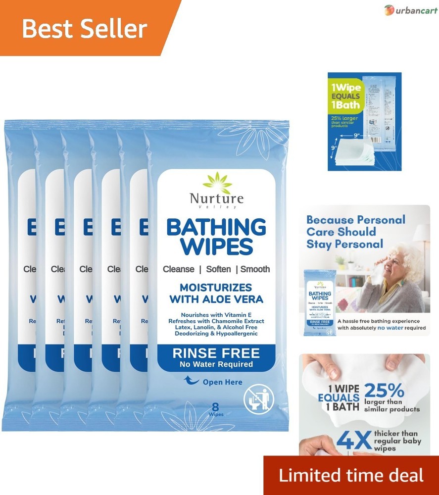 Nurture XL Aloe Bath Wipes – Waterless, Sensitive Skin Care for All