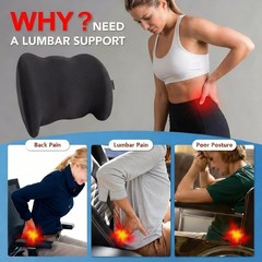 Lumbar Support Pillow Memory Foam Back Cushion for Sciatica & Lower Back Pain…