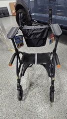 UPWalker 4-Wheel Rollator w/ Seat, Padded Armrests, Brakes Black
