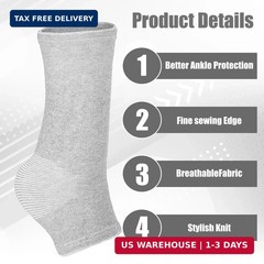 2 Pairs Bamboo Compression Socks, Soft Bamboo Foot Ankle Sleeves, Suitable FAST