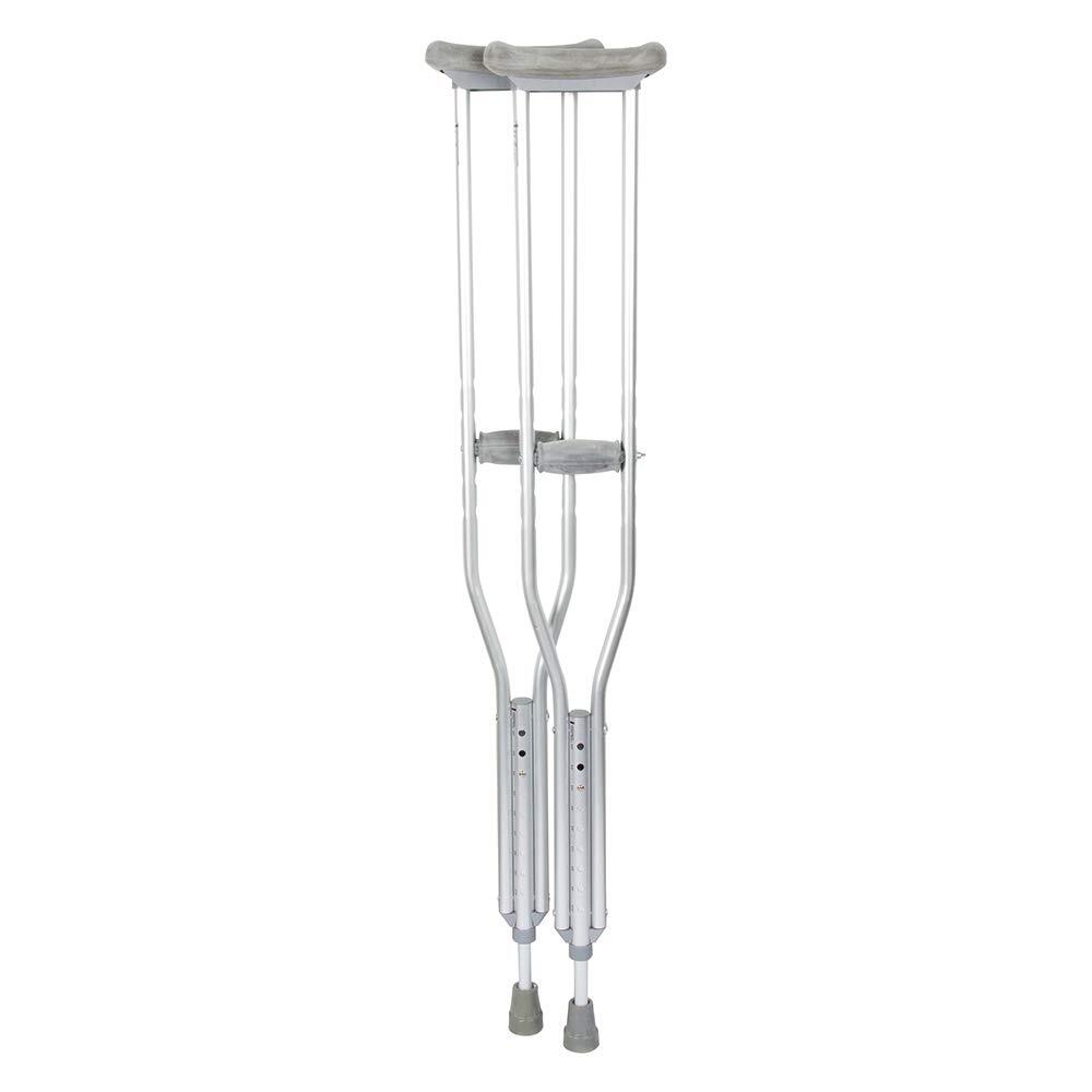 Aluminum Crutches, Adult M, 5′ 2″–5′ 10″ – Pair of Lightweight, Height