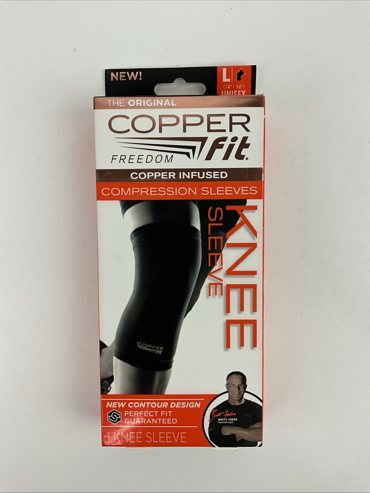 Copper Fit Freedom Copper Infused Knee Compression Sleeve Size L 14’-16’ Unisex