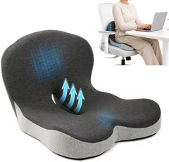 Memory Foam Seat Cushion with Lumbar Back Support, L-Shaped Ergonomic Chair Cush