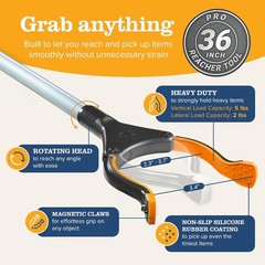 Lightweight 36″ Folding Grabber Tool with Anti-Slip Jaw for Enhanced Grip
