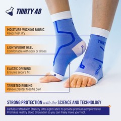 Thirty48 Plantar Fasciitis Compression Socks(1 or 2 Pairs), 20-30 mmHg Foot C…