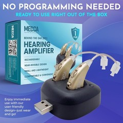 Compact Rechargeable Hearing Amplifiers with Advanced Noise Reduction Technology