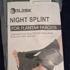 ELESIK Night Splint Plantar Fasciitis Foot Drop Ankle Brace Black One Size