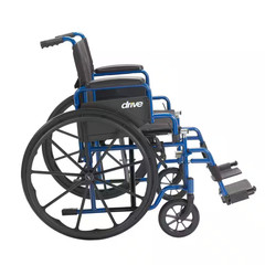 Blue Streak Wheelchair with Flip Back Desk Arms, 20 In. Seat and Swing-Away Foot