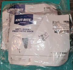 2 knit-rite soft sock prosthetic sock 1SB5SRSH Black