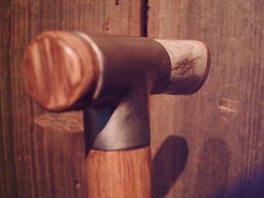 walking stick DEER ANTLER „T“ handle TAPERED HICKORY wood shaft HANDCRAFTED USA