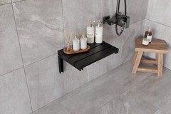 Natural Solid Wood Folding Shower Seat Wall Mounted Bath Stool Shower Bench