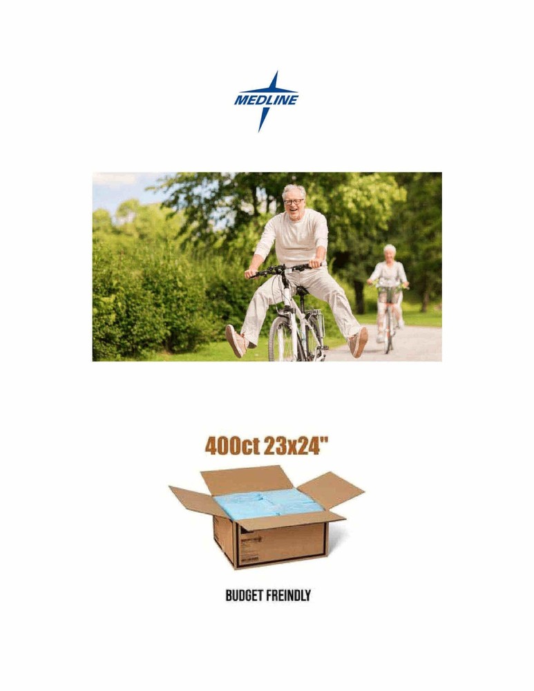 400-23×24″ 3-Ply Incontinence Under Pads 3-Layer Medline Under Pads- MSC281225