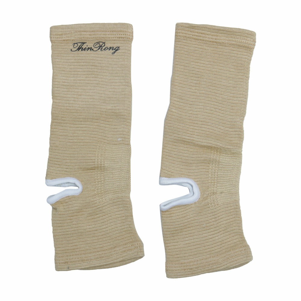 Unisex Sports Stretchy Ankle Brace Compression Support Sleeve Light Brown 2pcs