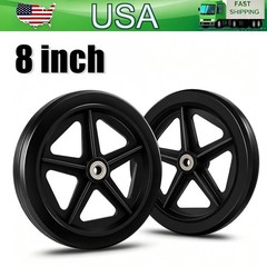 2PCS 8″ Heavy Duty Front Wheelchair Wheels 5/16″ (8mm) Bearing