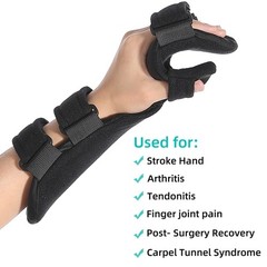 Fanwer Stroke Resting Hand Splint – Night Immobilizer Wrist Finger Large