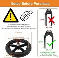 4Pcs 8 Inch Solid Replacement Wheels – Environmentally Friendly Rubber Materi…
