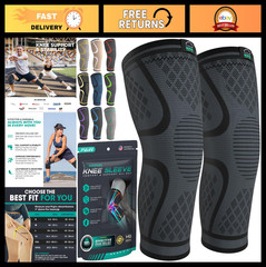 Compression Knee Brace 2 Pack for Men & Women – Support Sleeve for Running, ACL,