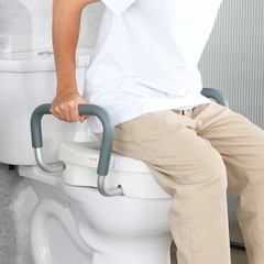 VEVOR Raised Toilet Seat 5″ Height Raised 350 lbs for Round and Elongated Toilet